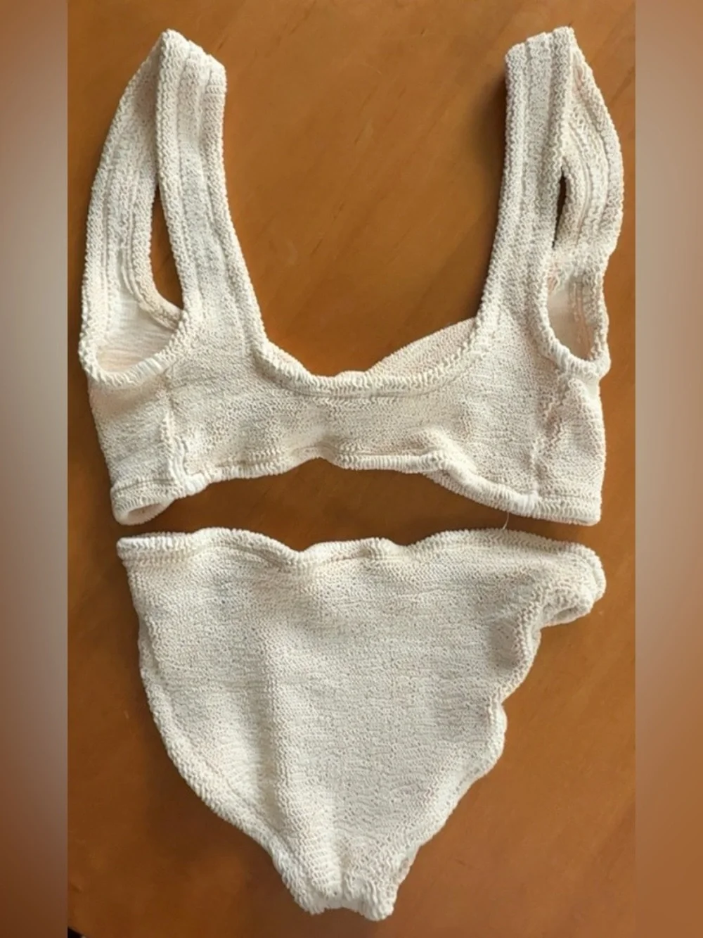 Hunza G Crinkle Juno Bikini Set in Blush One Size